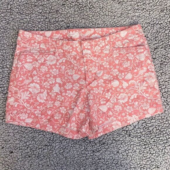 Old Navy Pants - Old Navy Women’s Pixie Chino Shorts Pink and White Floral - Size 4